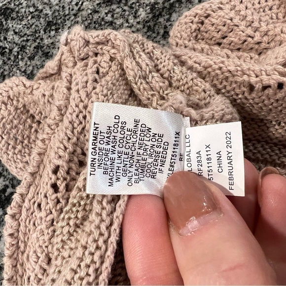 Freshman, Urban Outfitters Beige Crochet Style Cup Sleeves Dress with Ruffles - Picture 11 of 16